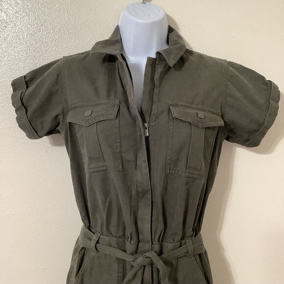 The Normal Brand Grunge Gorpcore Cotton Military Green Utility Jumpsuit XS - Picture 2 of 12